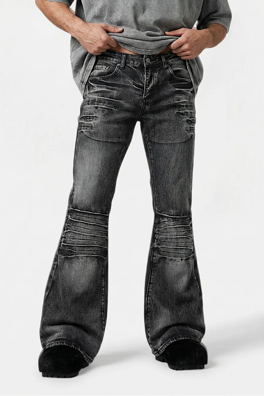 Black stacked jean - 2