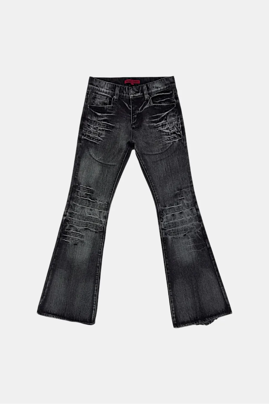 Black stacked jean