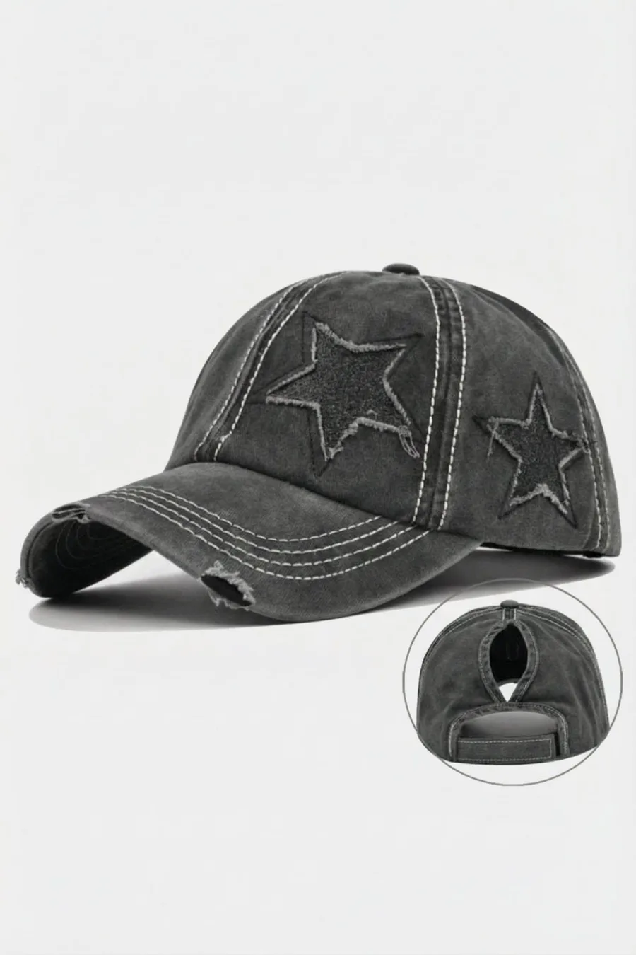 Casquette Étoile Maison Y2k - Unisexe Coton Bleu Marine avec Visière Courbée et Ajustable - 3