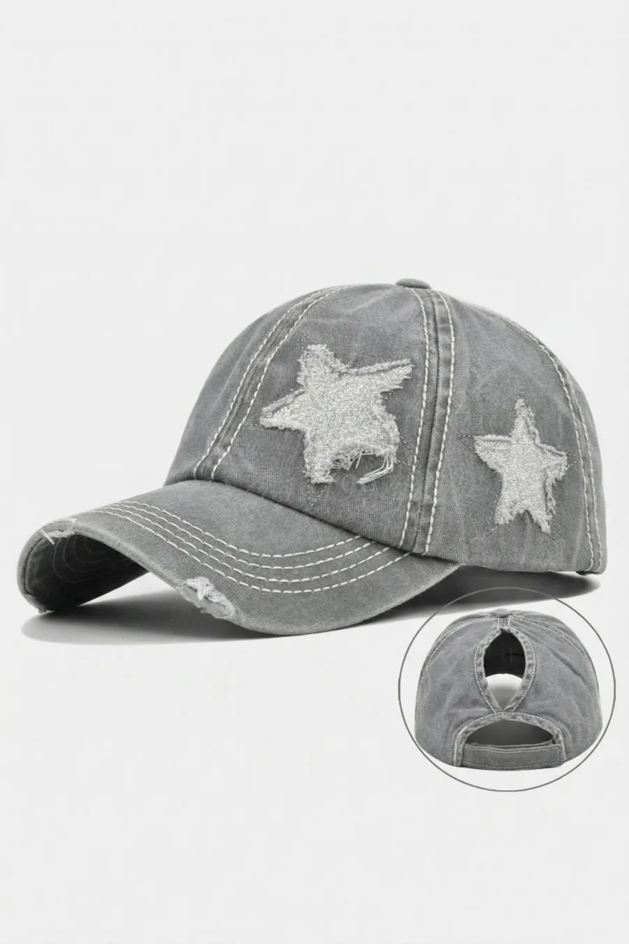 Casquette Étoile Maison Y2k - Unisexe Coton Bleu Marine avec Visière Courbée et Ajustable - 4