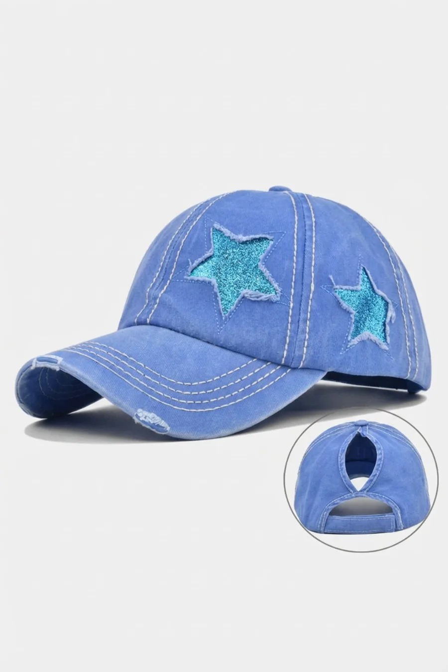 Casquette Étoile Maison Y2k - Unisexe Coton Bleu Marine avec Visière Courbée et Ajustable - 5