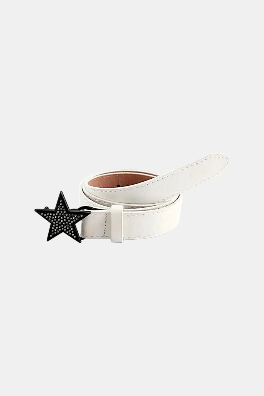 Ceinture étoile en cuir pour hommes et femmes – Boucle argentée scintillante et ajustable - 4