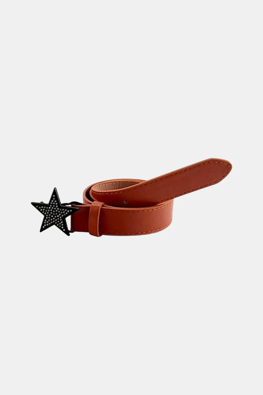 Ceinture étoile en cuir pour hommes et femmes – Boucle argentée scintillante et ajustable - 3