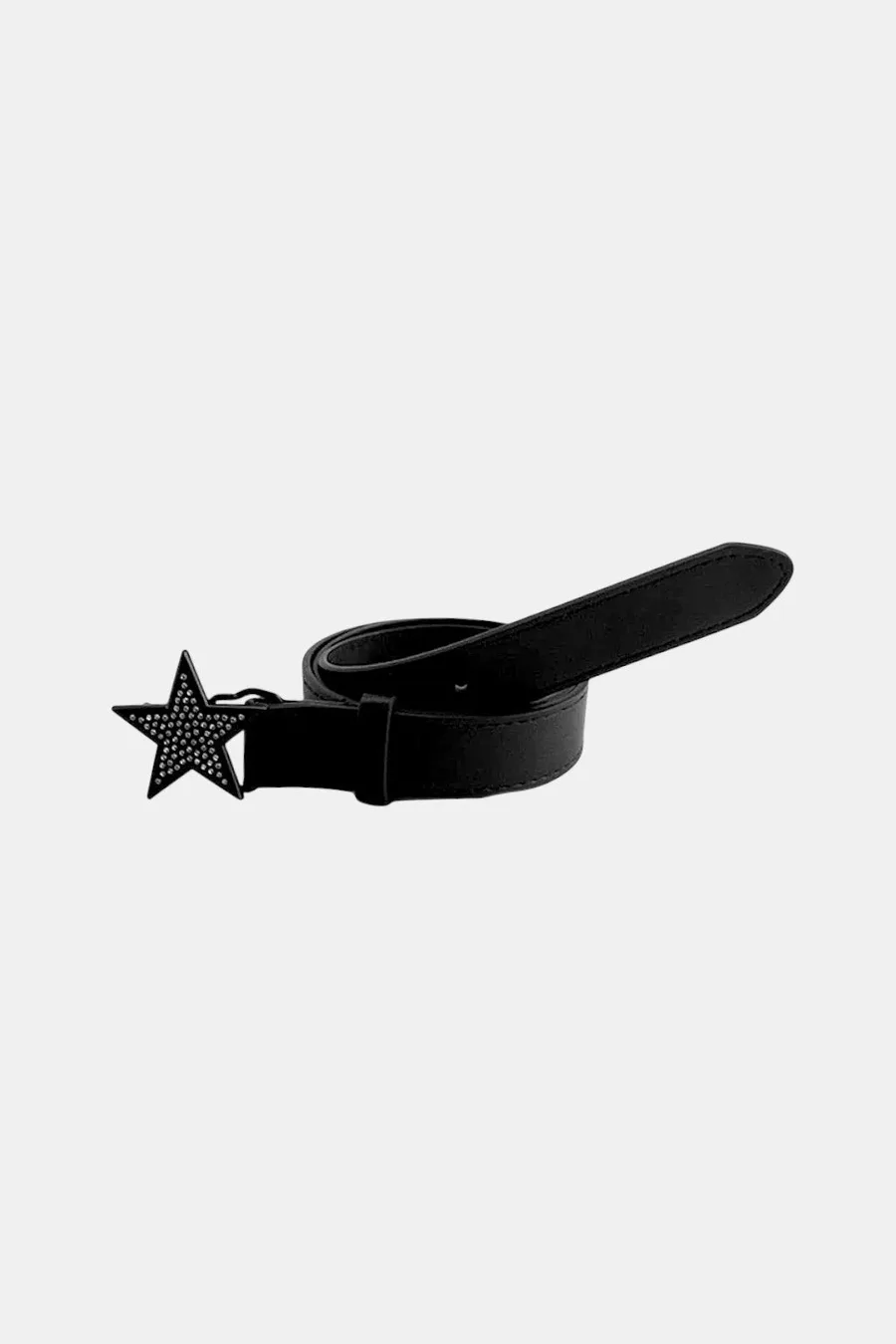 Ceinture étoile en cuir pour hommes et femmes – Boucle argentée scintillante et ajustable