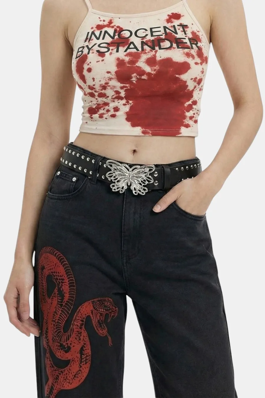 Ceinture papillon Y2K rétro-futuriste – Accessoire streetwear audacieux - 2