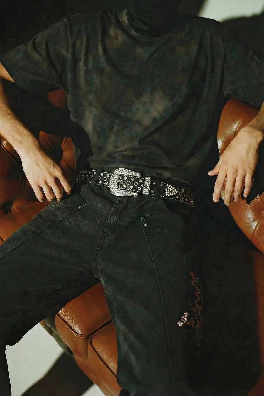 Ceinture Hip-Hop Bling Bling Y2K - Cuir - Unisexe 3,5 cm - 3