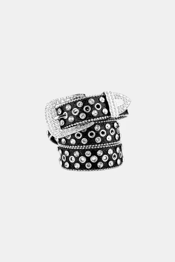 Ceinture Hip-Hop Bling Bling Y2K - Cuir - Unisexe 3,5 cm