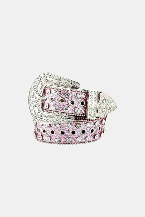 Ceinture Strass Rose Y2K - Accessoire Streetwear Chic & Brillant