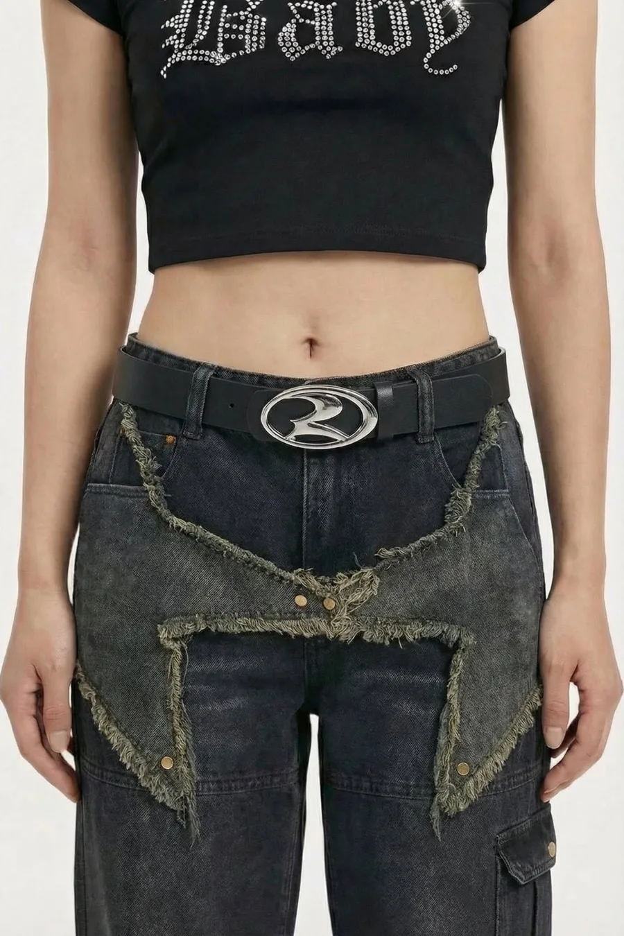 Ceinture Streetwear Retro Chic 2000s en Cuir Multicolore - Unisexe - 10