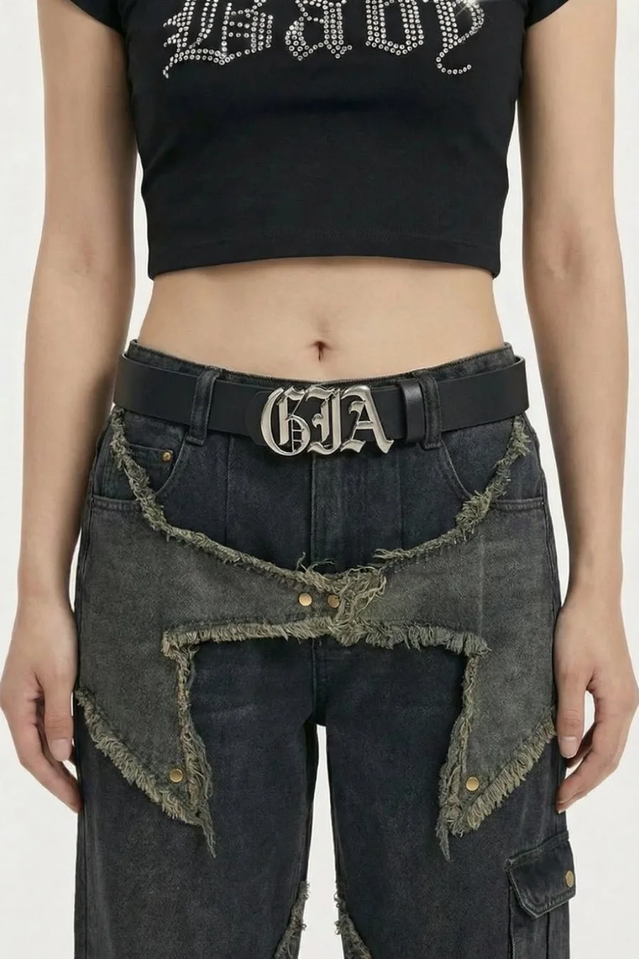 Ceinture Streetwear Retro Chic 2000s en Cuir Multicolore - Unisexe - 5