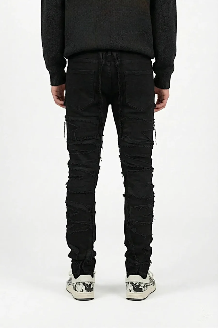 Jeans distressed élégants en coton-polyester - 4