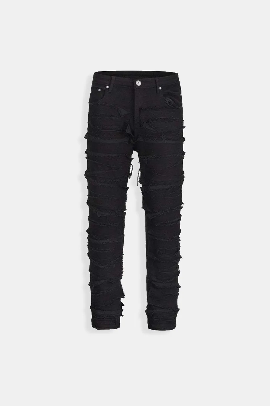 Jeans distressed élégants en coton-polyester