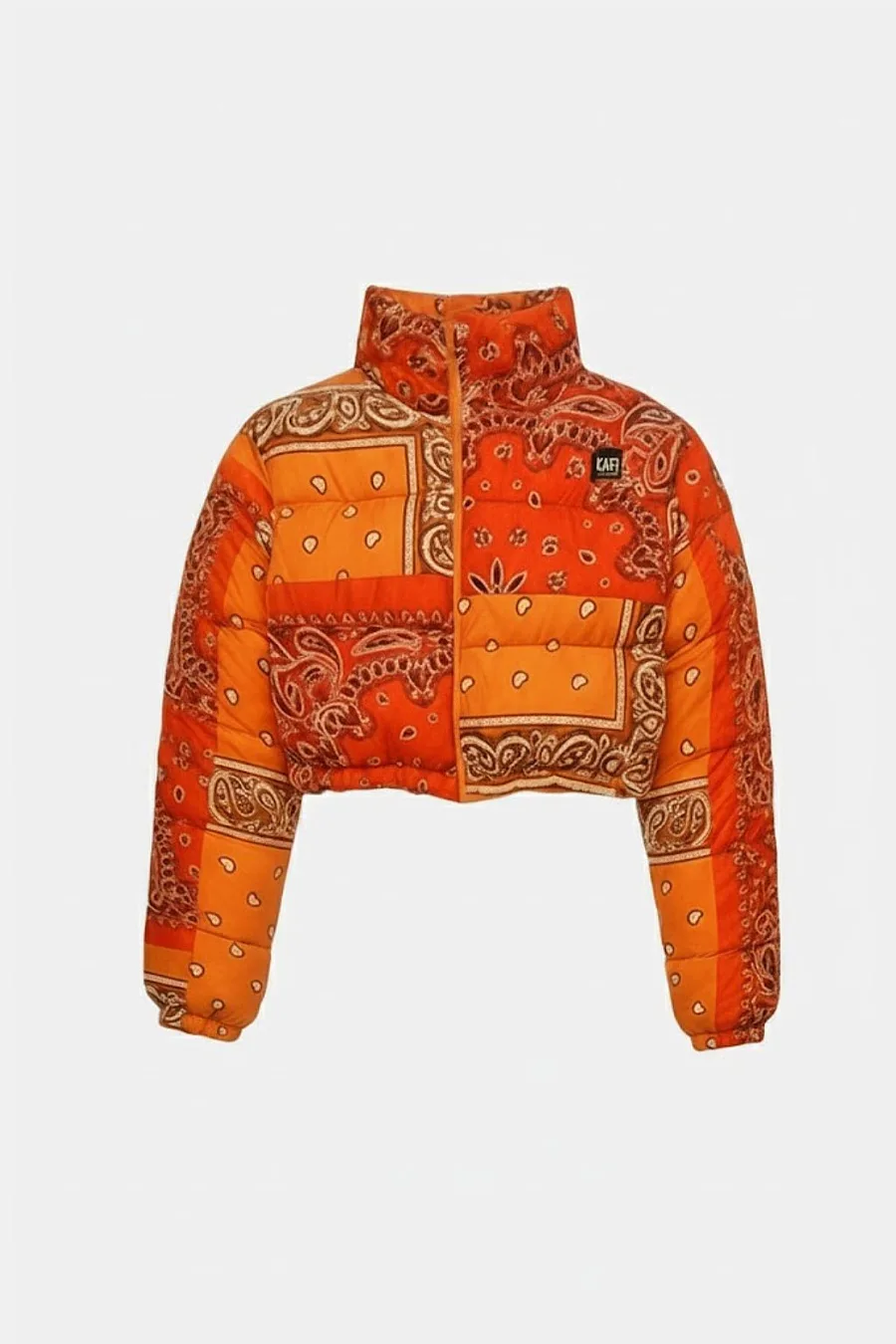 Doudoune Courte Bandana Femme - Veste Matelassée Imperméable avec Capuche - 4