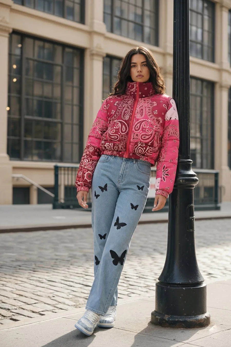 Doudoune Courte Bandana Femme - Veste Matelassée Imperméable avec Capuche - 7