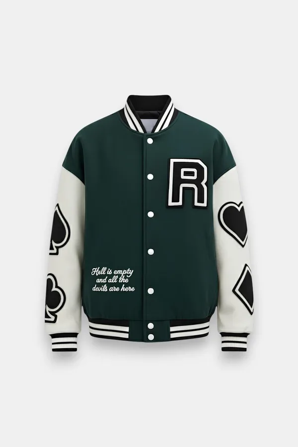 Green varsity jacket