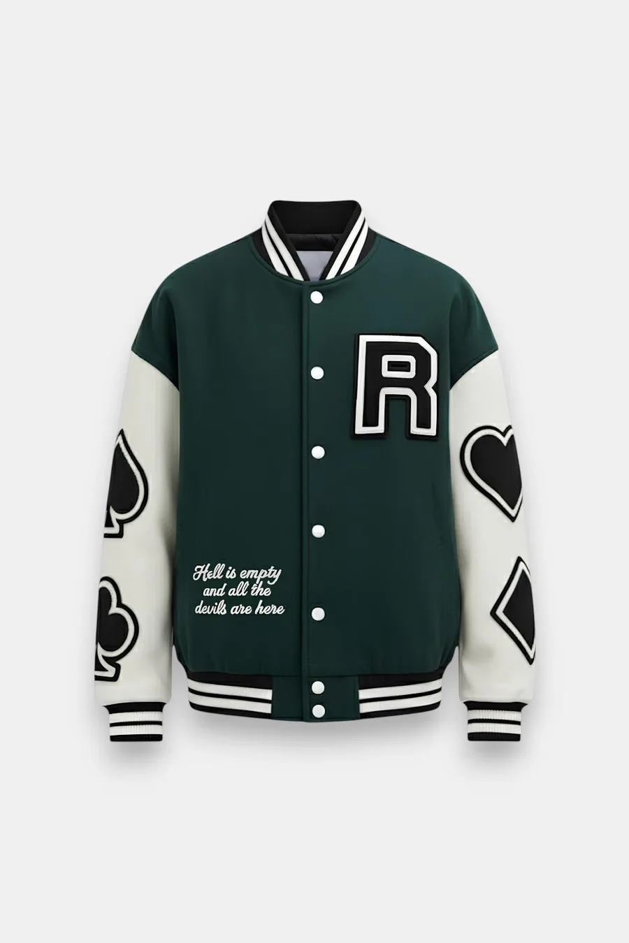 Green varsity jacket