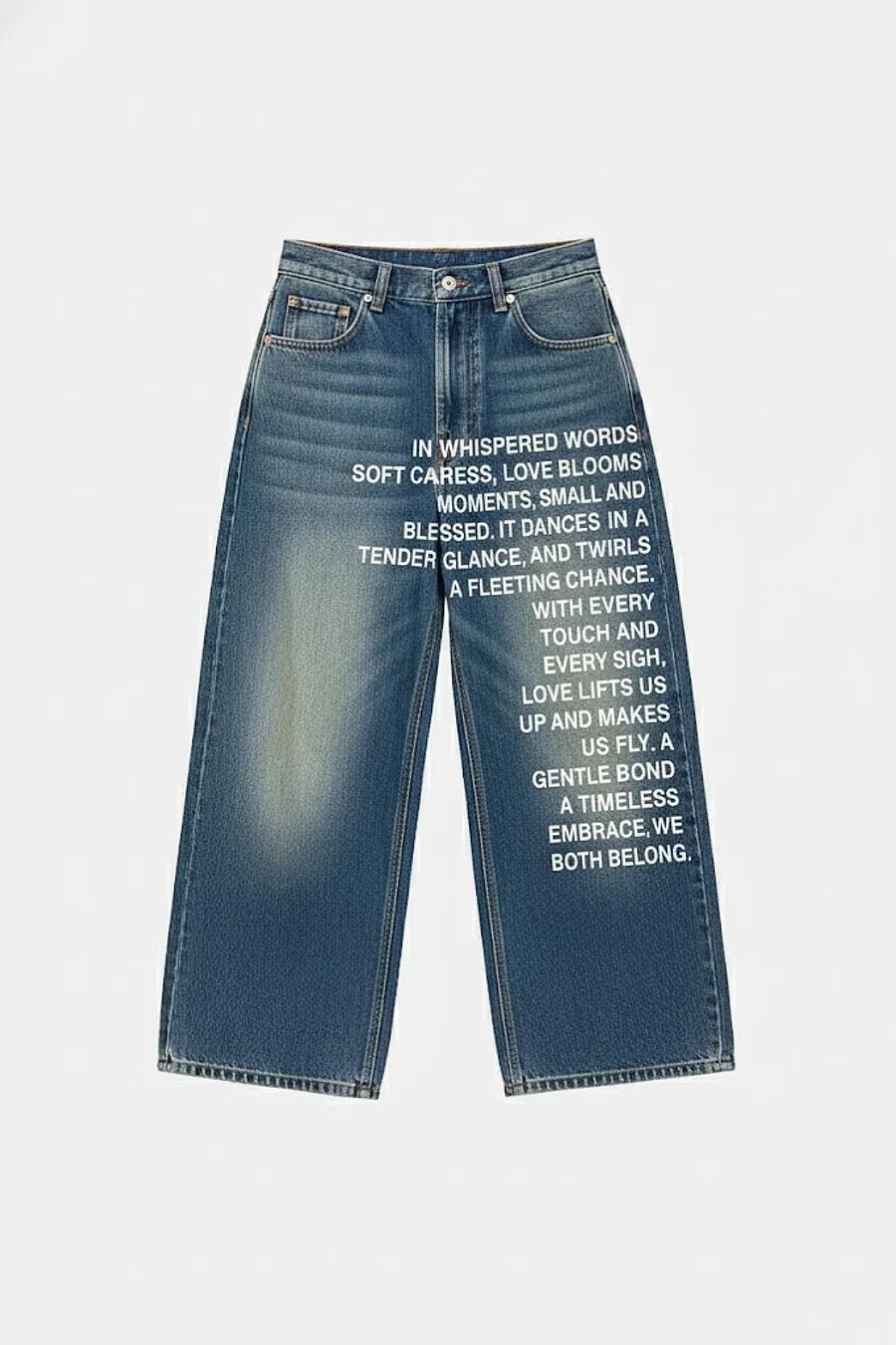 Jean Écriture Devant - Pantalon de Style Unique pour Homme et Femme - 3