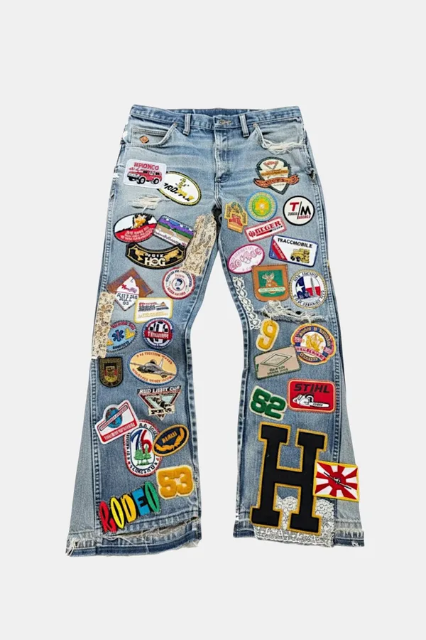 Jean Y2K avec Patch Original et Vintage