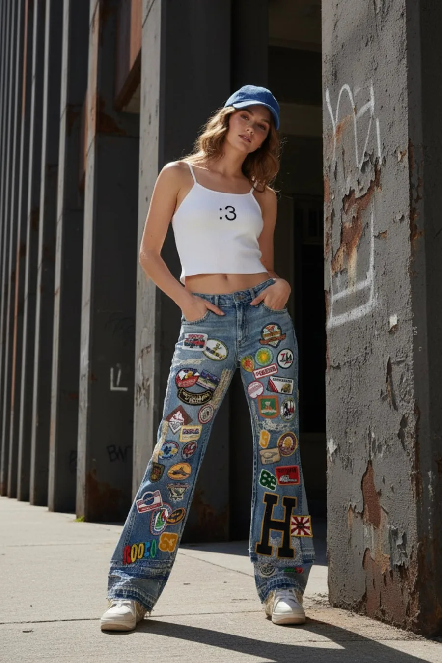 Jean Y2K avec Patch Original et Vintage - 4