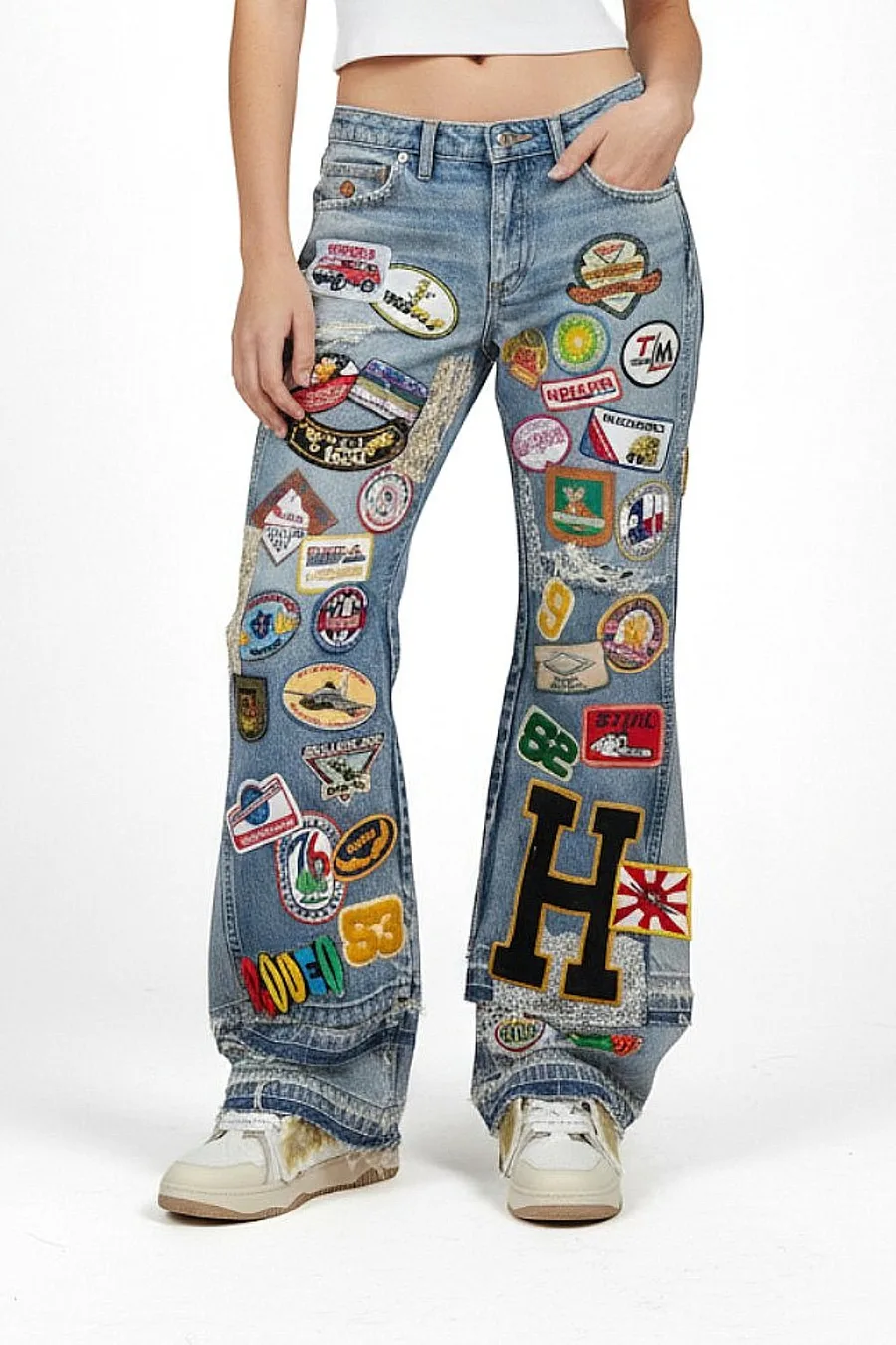 Jean Y2K avec Patch Original et Vintage - 2