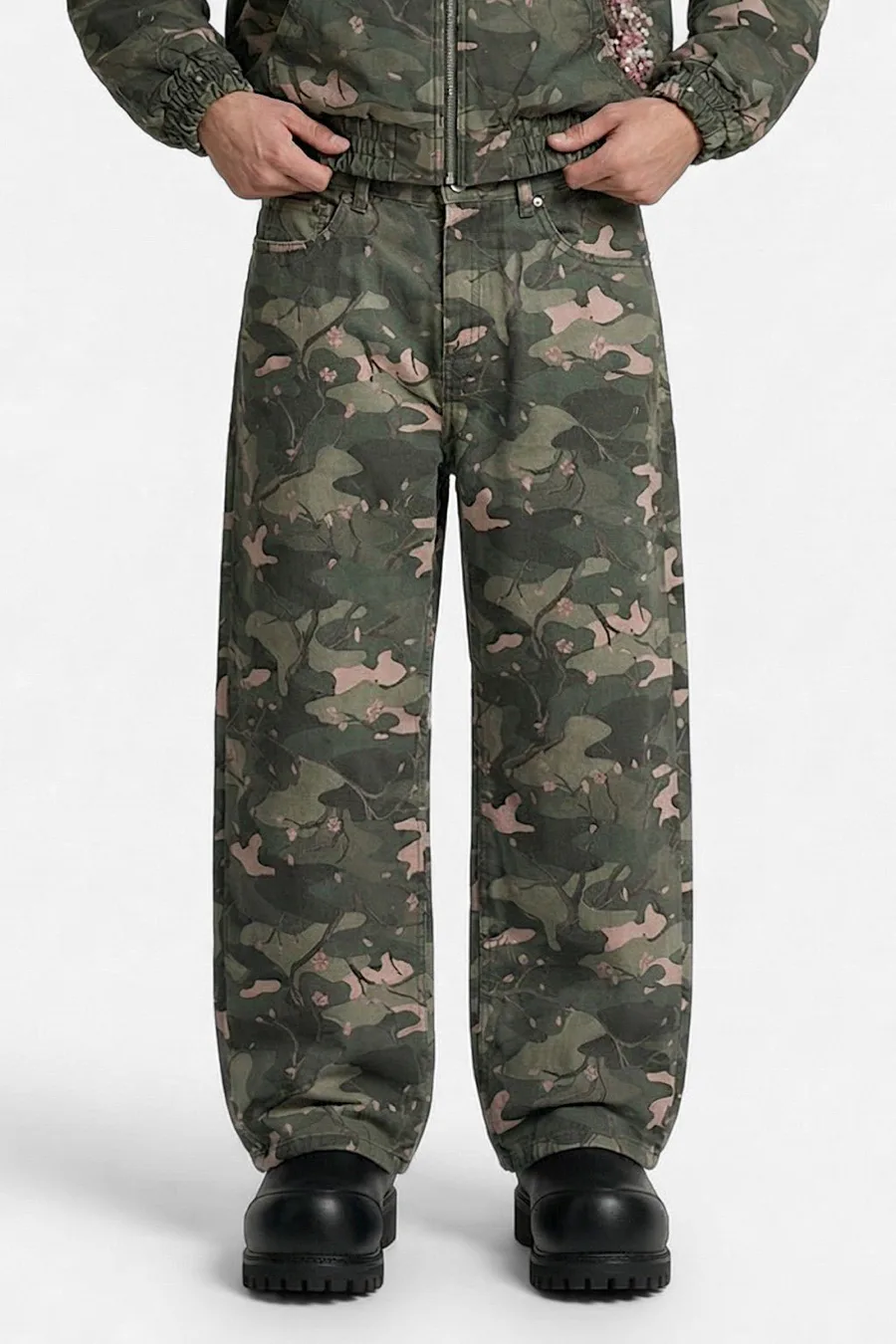 Jean camouflage brodé Y2K stylé streetwear - 4
