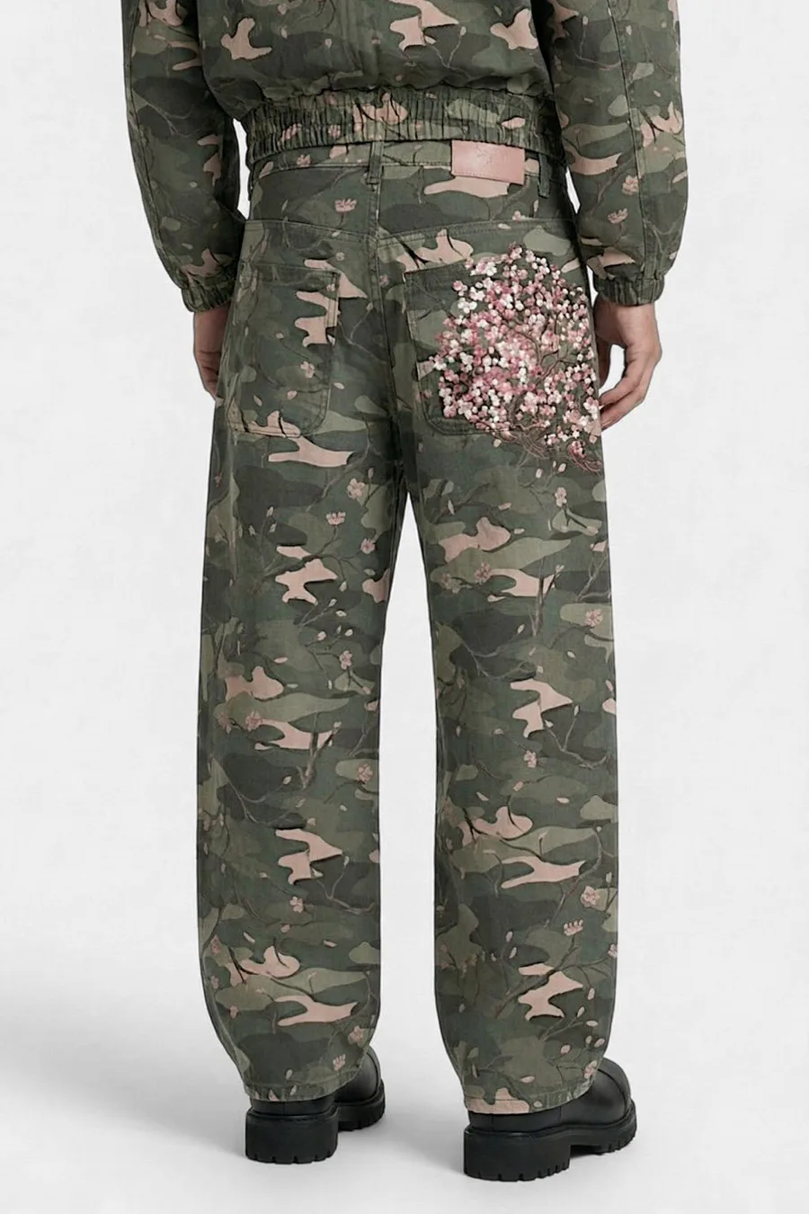 Jean camouflage brodé Y2K stylé streetwear - 2
