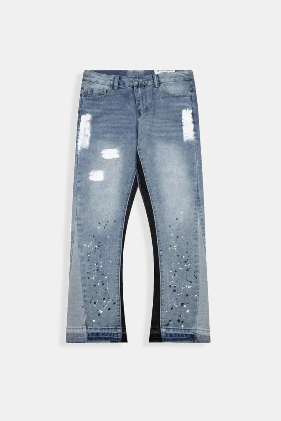 Jean Drill UK Y2K Strass Taille Haute Unisexe