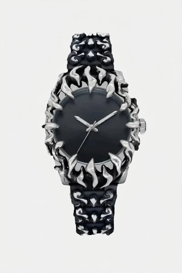 Montre à Griffes Y2K - Bijou de Style Retro-Futuriste en Acier Inoxydable