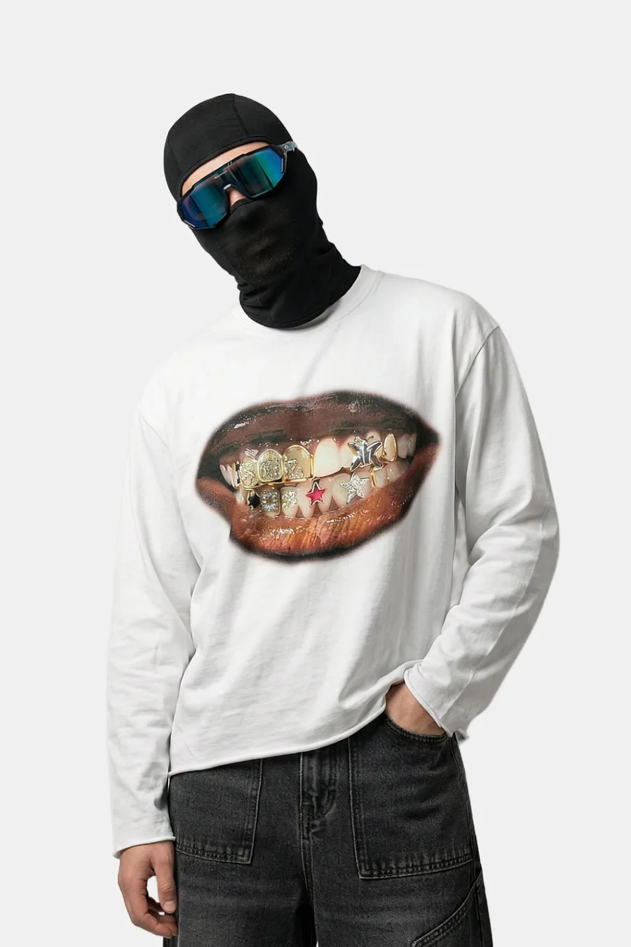 T-shirt imprimé bouche Y2K - 3
