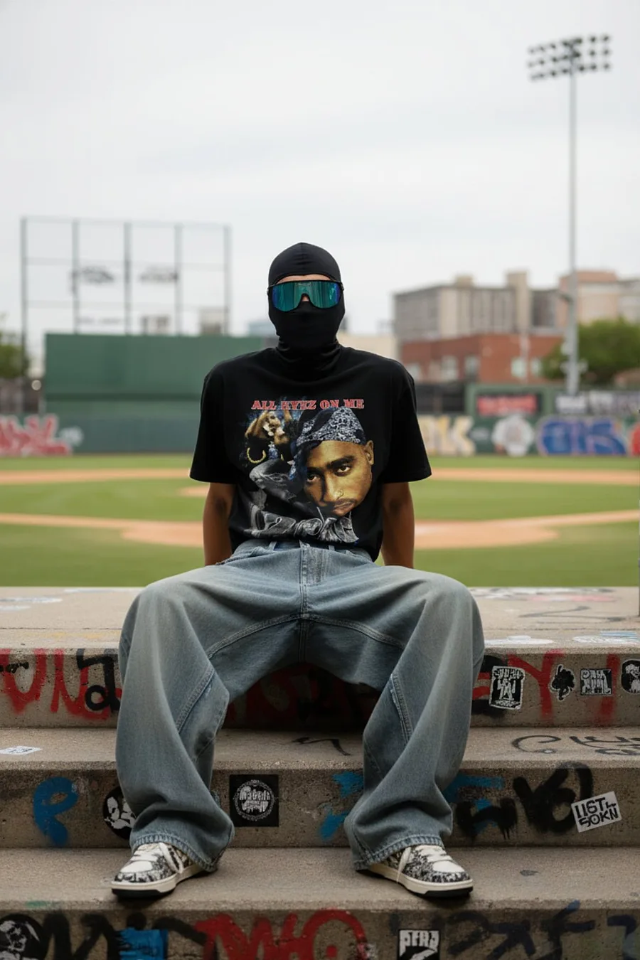 T-shirt Tupac - Hommage Icône Hip-Hop Y2K Oversize - 12