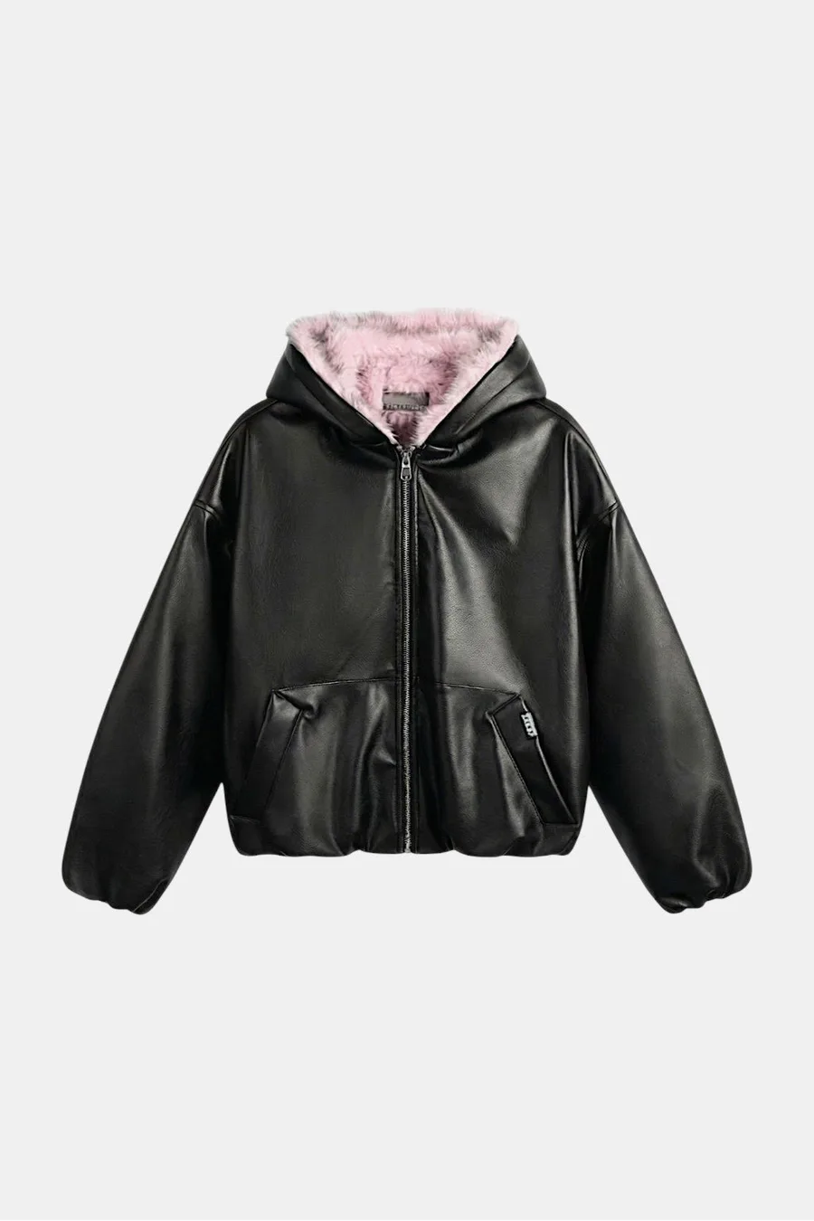Veste en Cuir avec Doublure en Fourrure – Style Y2K Élégant et Urbain