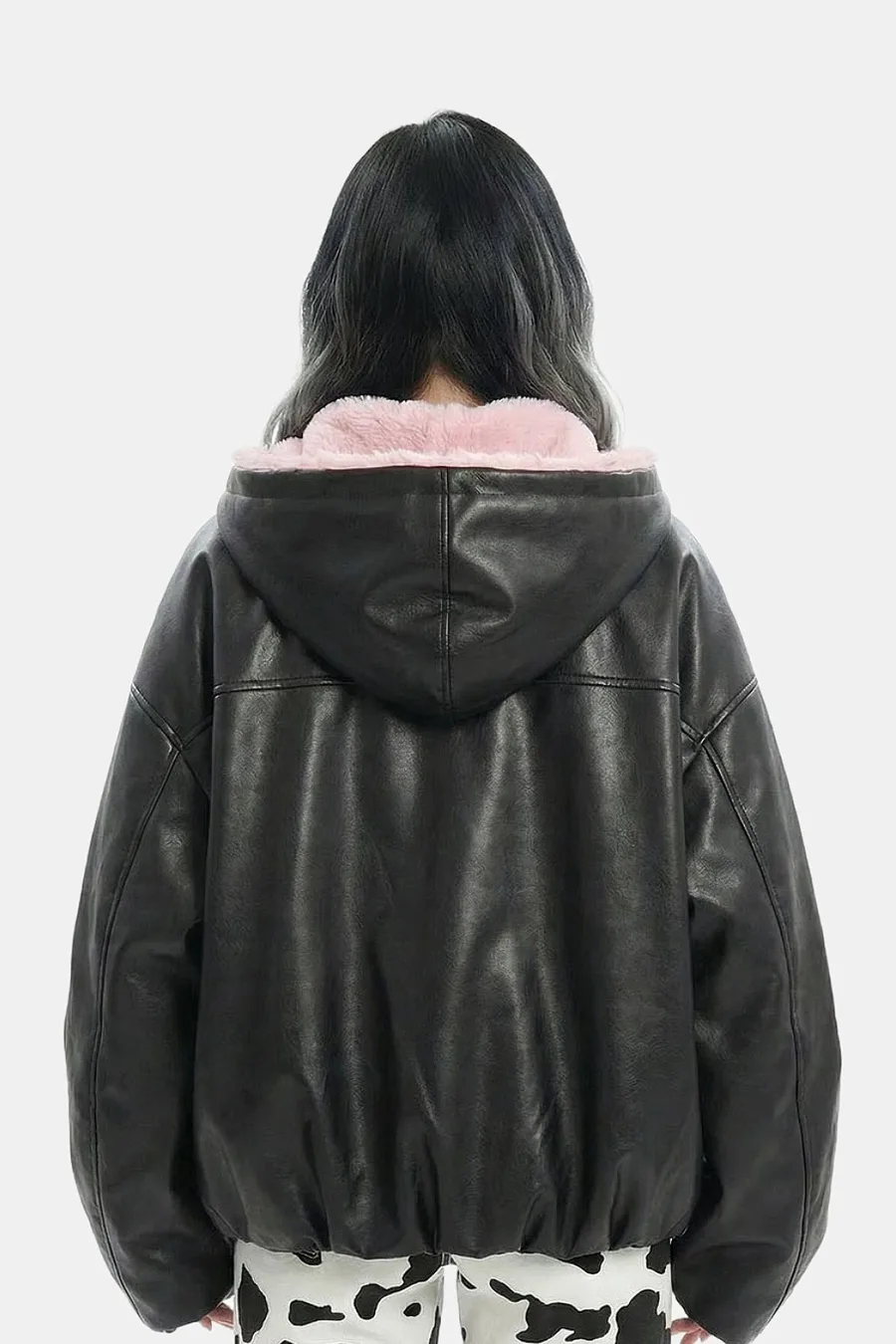 Veste en Cuir avec Doublure en Fourrure – Style Y2K Élégant et Urbain - 4