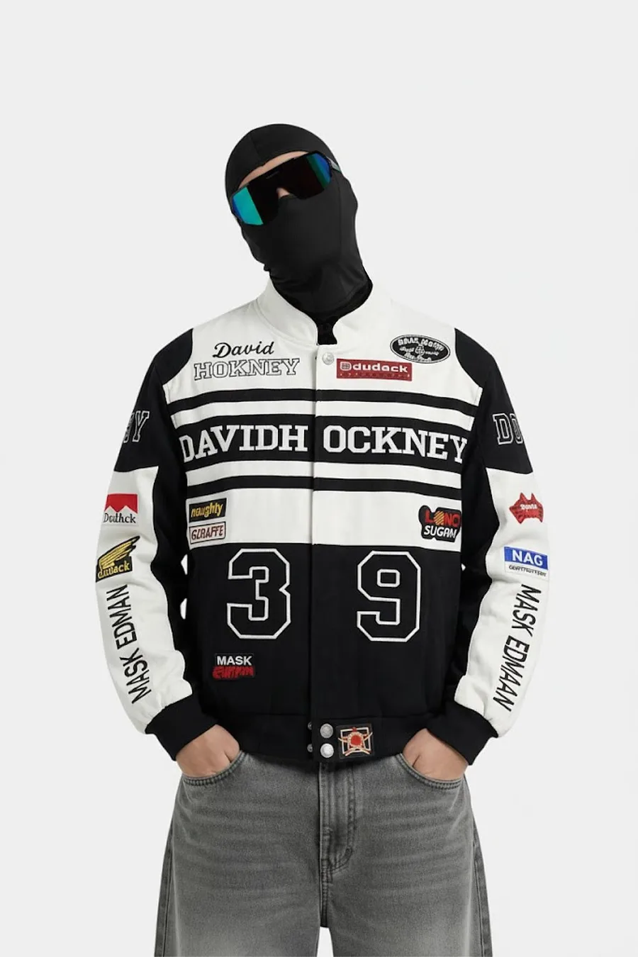 Veste Racing Effet Cuir Maison Y2k Unisexe Coupe Structurée - 2