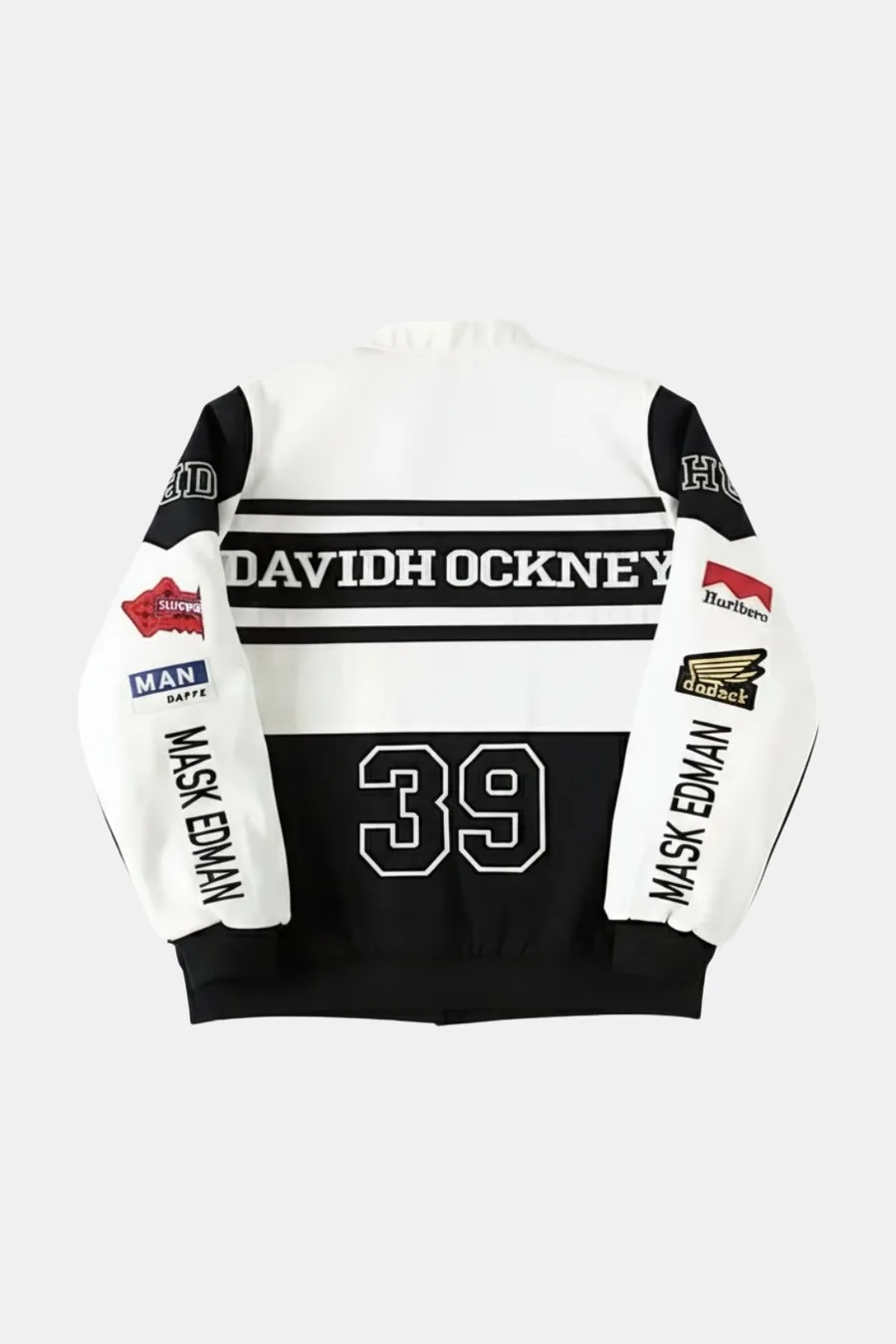 Veste Racing Effet Cuir Maison Y2k Unisexe Coupe Structurée - 3