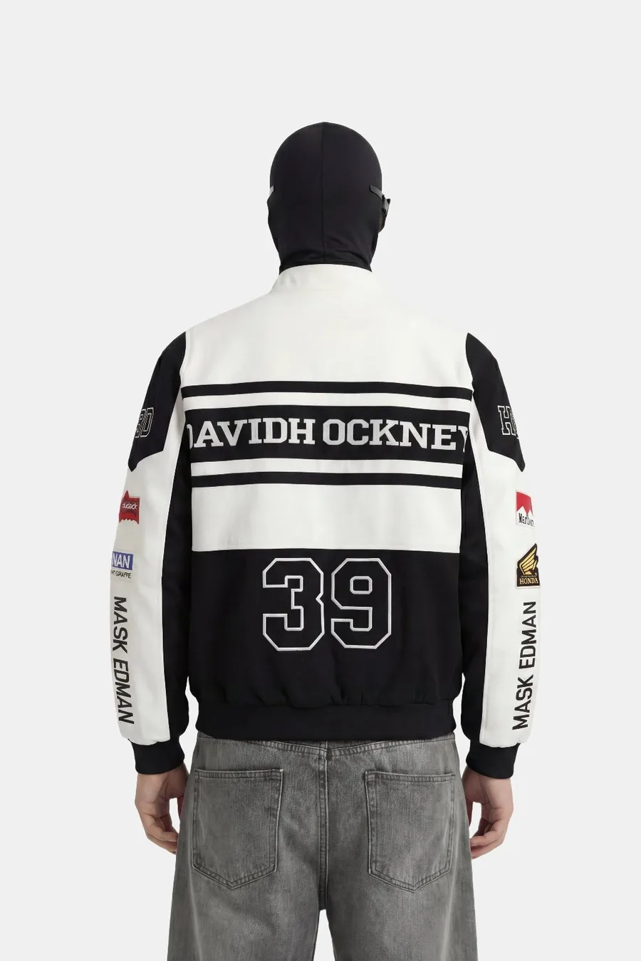 Veste Racing Effet Cuir Maison Y2k Unisexe Coupe Structurée - 4