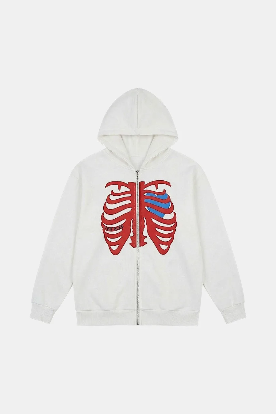 Veste Hoodie Maison Y2k Squelette Cœur - Unisexe & Confortable